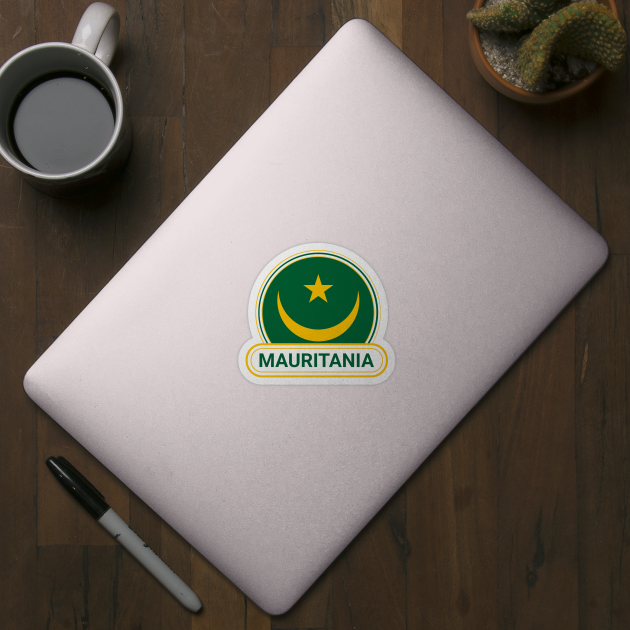 Mauritania Country Badge - Mauritania Flag by Yesteeyear